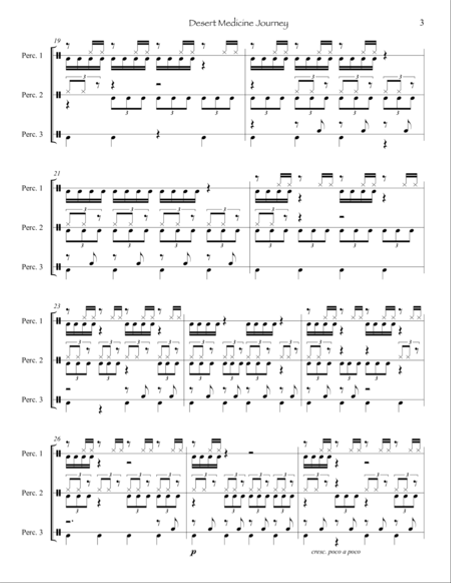 Desert Medicine Journey (for Percussion Trio) Percussion Ensemble scores gallery preview page 5