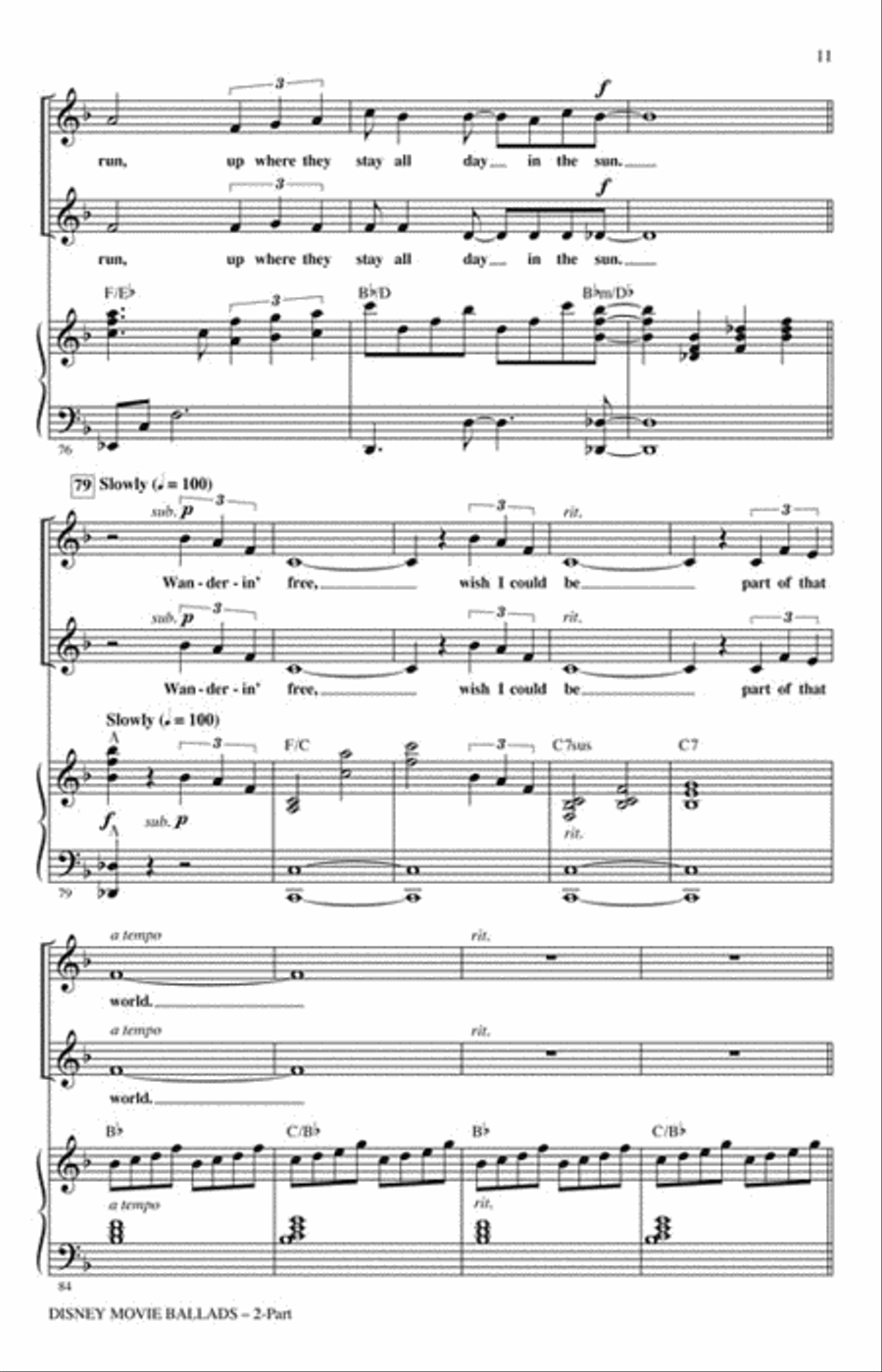 Disney Movie Ballads Disney Movie Ballads 2-Part scores gallery preview page 3
