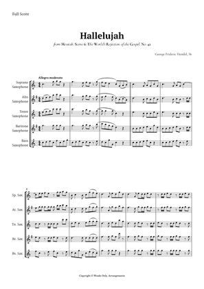 Hallelujah from Messiah by Handel for Saxophone Ensemble