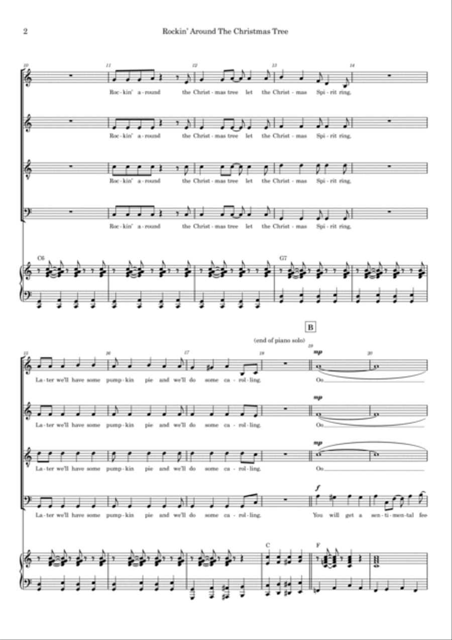 Rockin' Around The Christmas Tree 4-Part scores gallery preview page 2