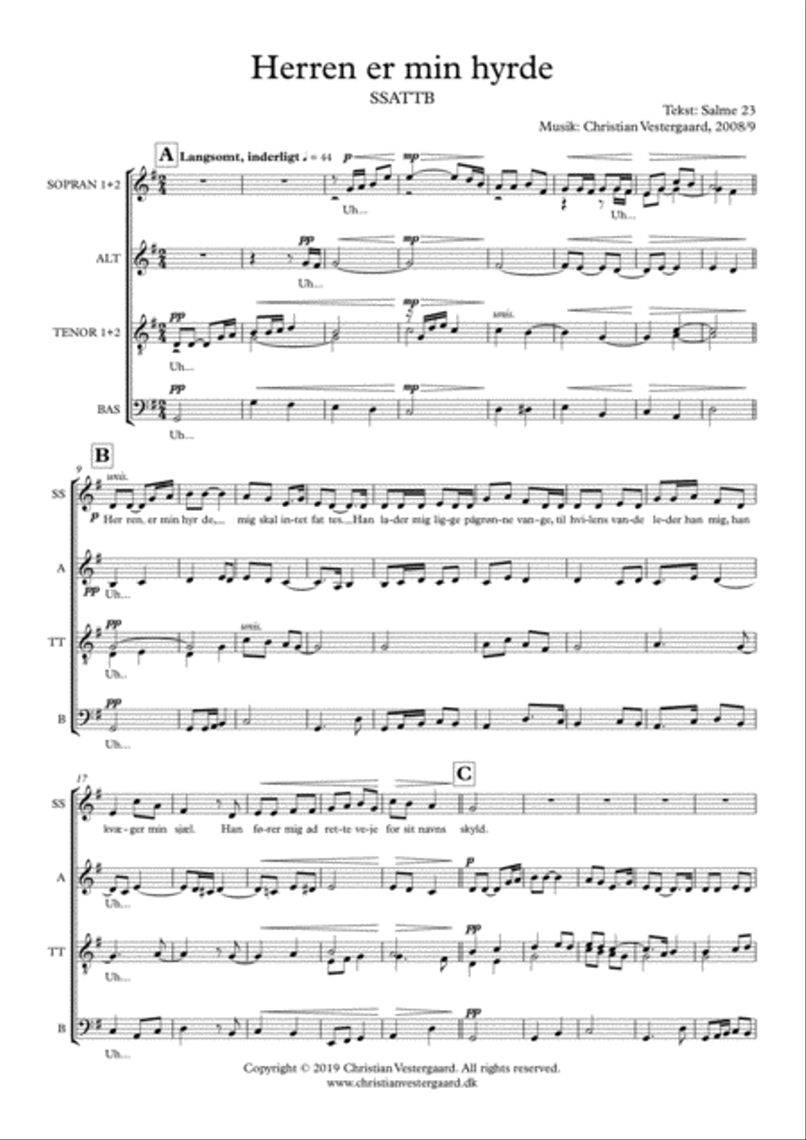 Herren er min hyrde (SSATTB) Divisi scores gallery preview page 2