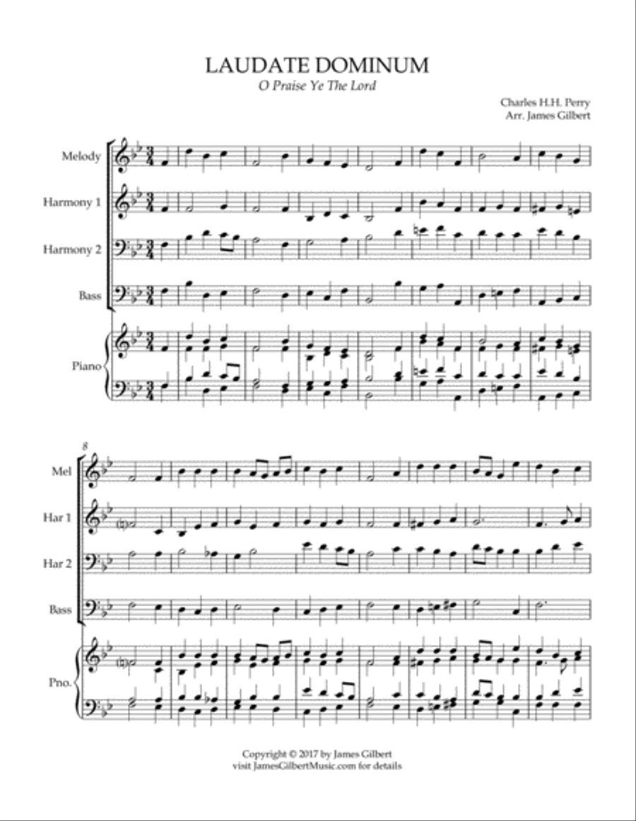LAUDATE DOMINUM (O Praise Ye The Lord) Small Ensemble scores gallery preview page 2