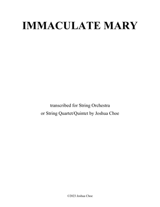 Book cover for Immaculate Mary (Version for String Quartet/Quintet)