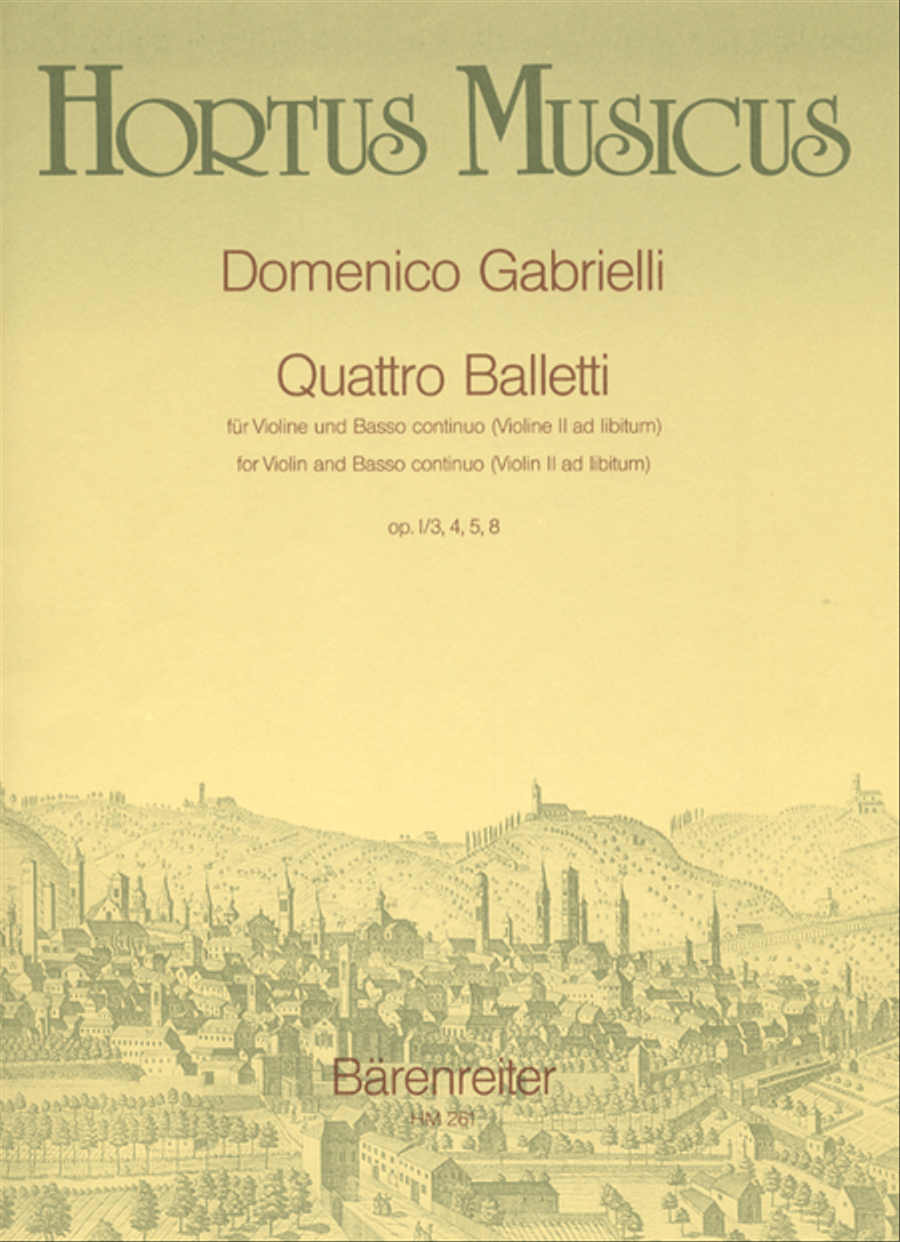 Quattro Balletti für Violine und Basso continuo Violin scores gallery preview page 1