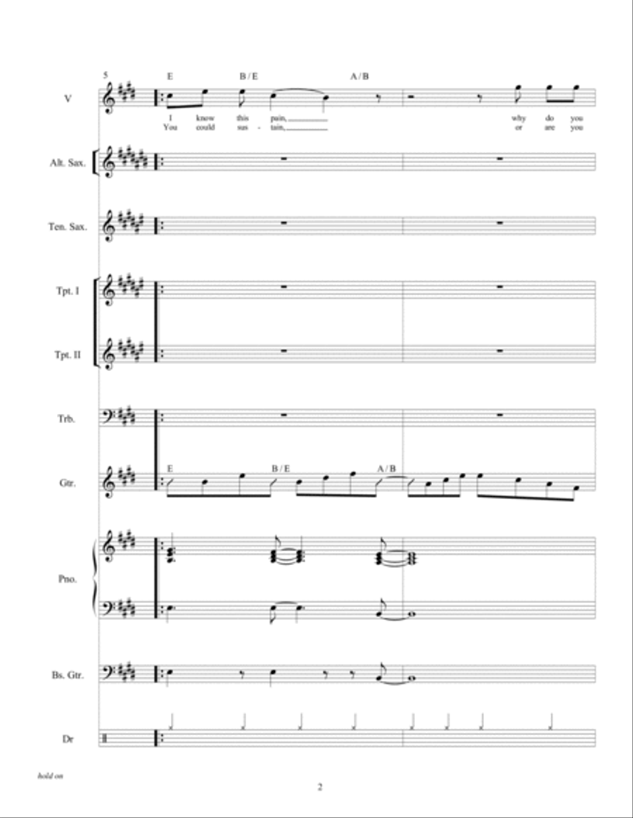 Hold On Large Ensemble scores gallery preview page 4