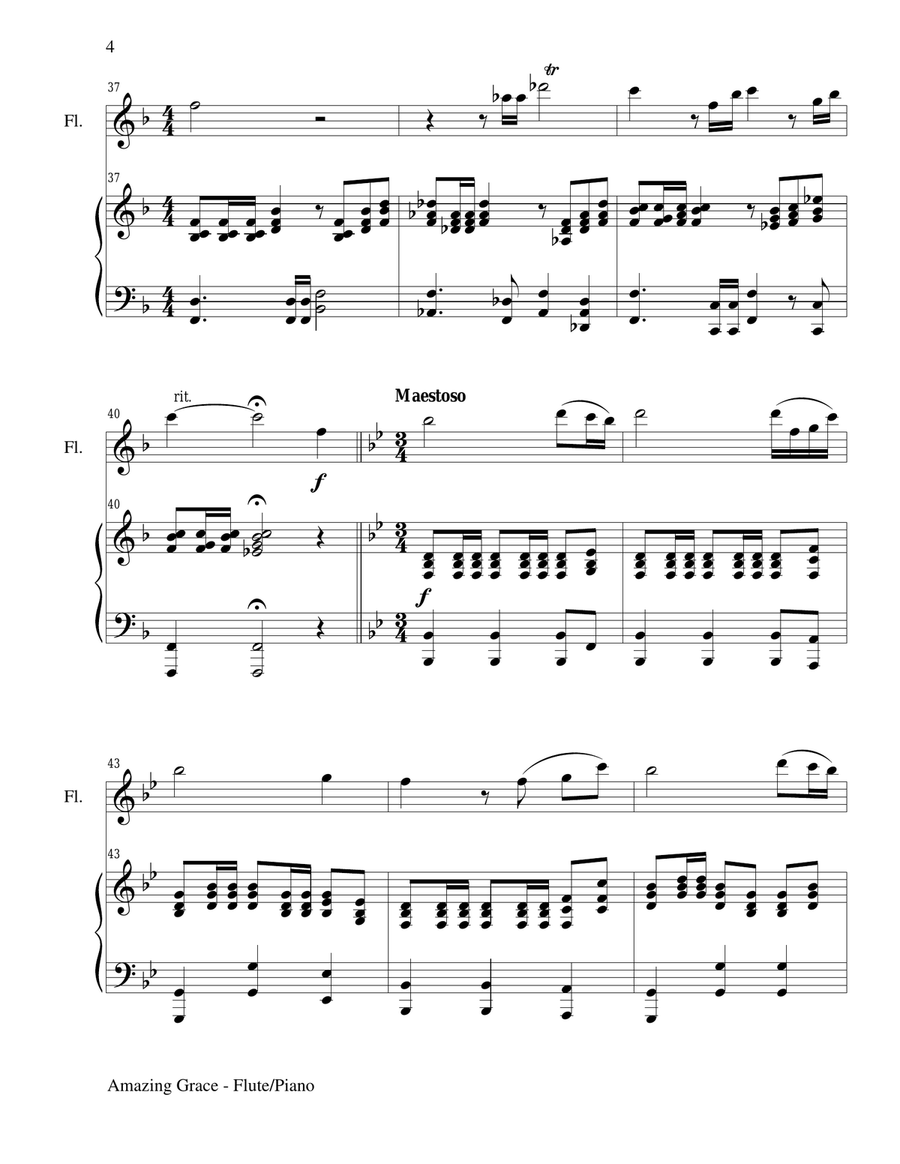 Gary Lanier: HYMNS of GRACE (Duets for Flute & Piano) Woodwind Duet scores gallery preview page 5