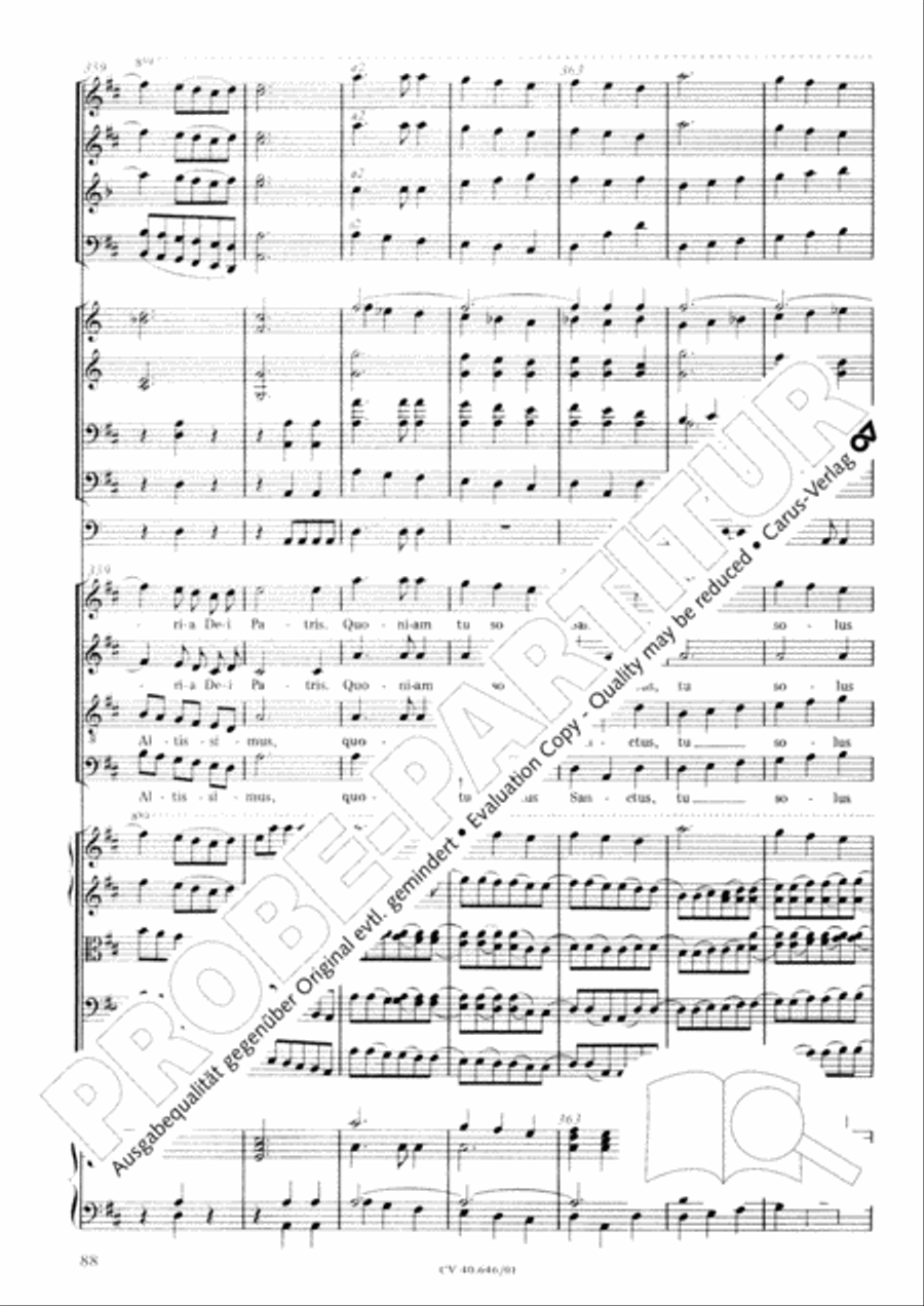 Mass in A Major (2 versions) STB scores gallery preview page 99