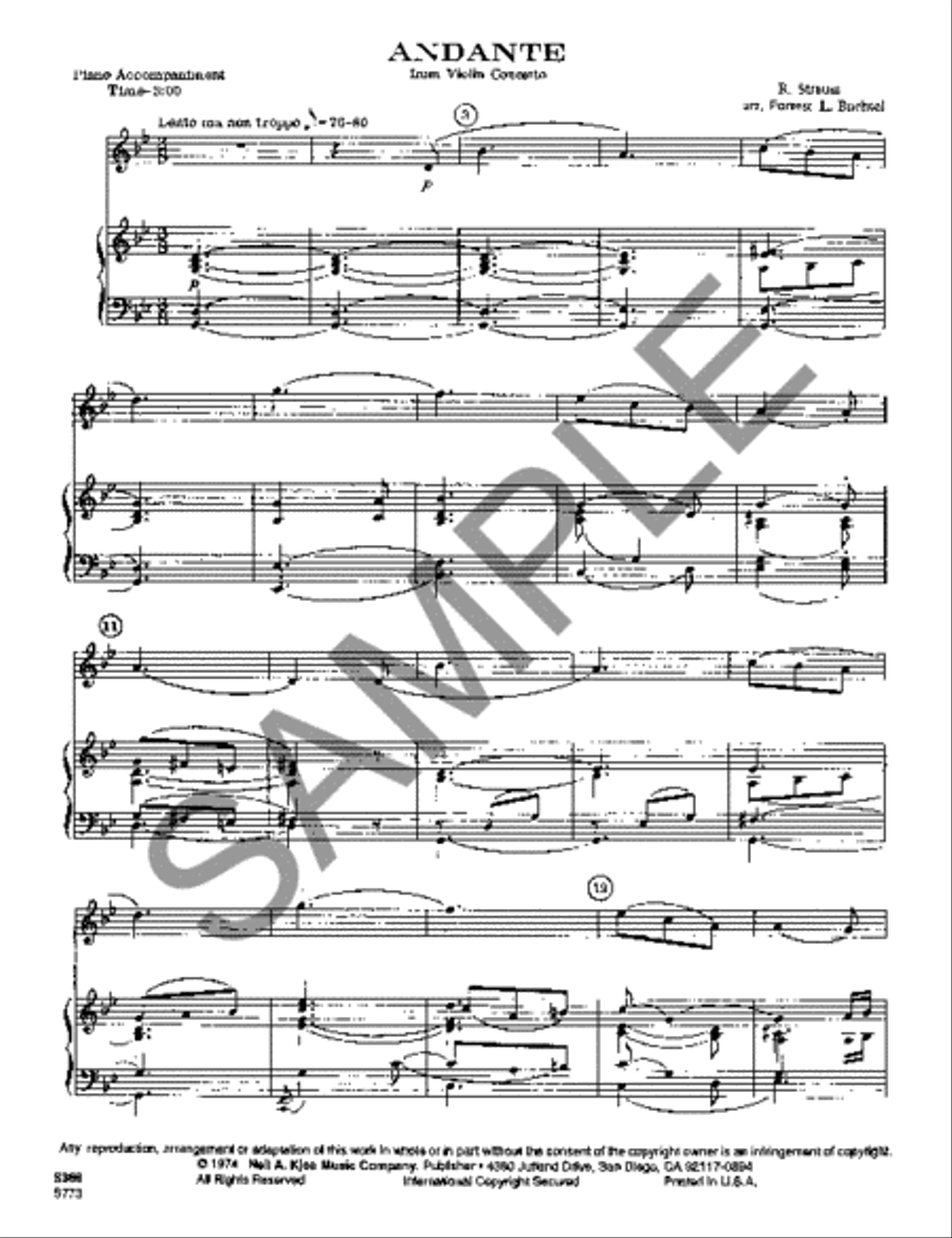 Andante Clarinet Solo scores gallery preview page 2
