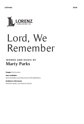 Book cover for Lord, We Remember