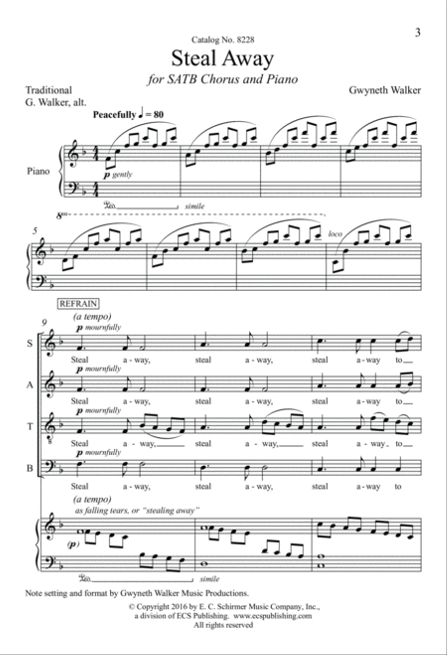 Steal Away 4-Part scores gallery preview page 3