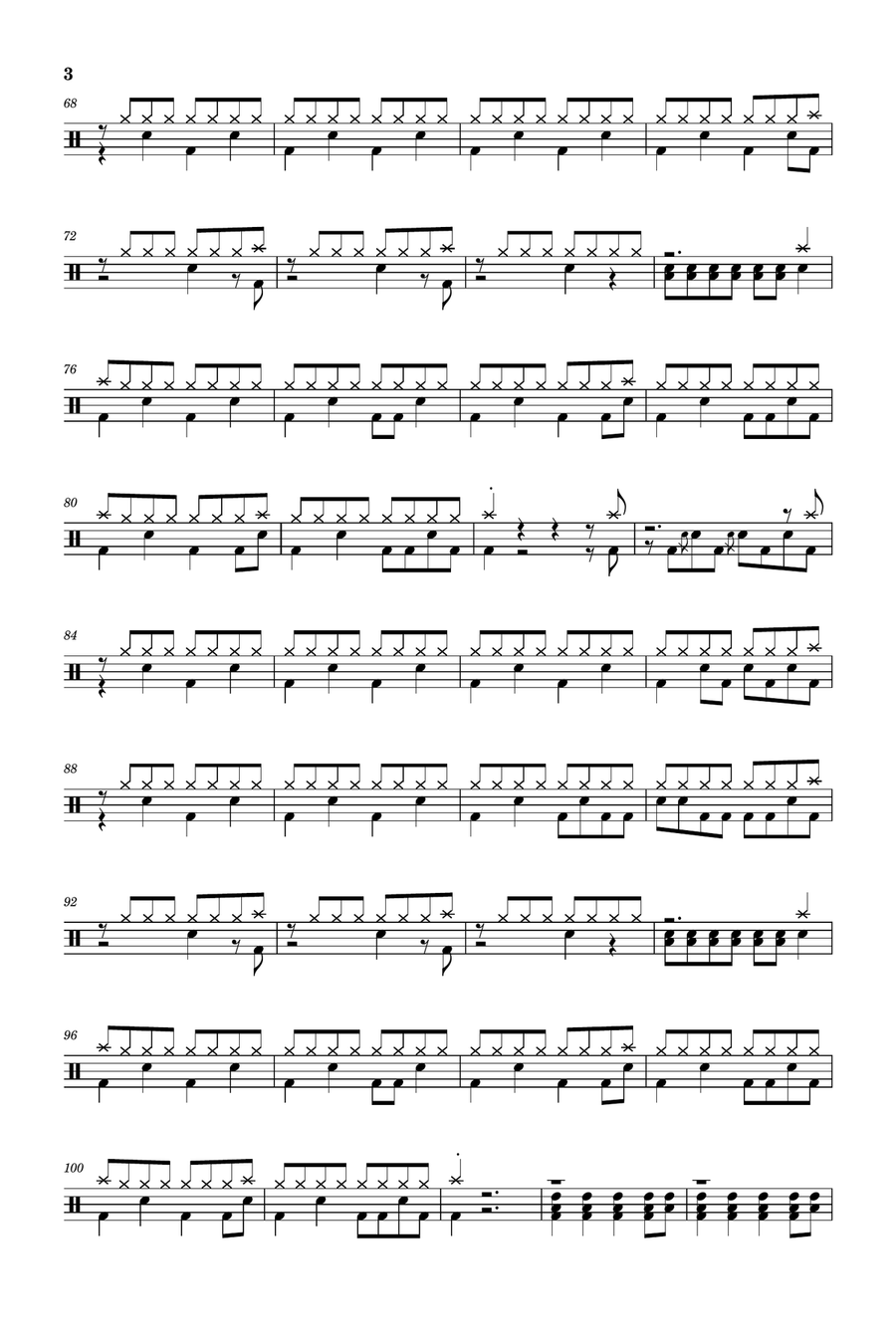 Enter Sandman Drum Set scores gallery preview page 3
