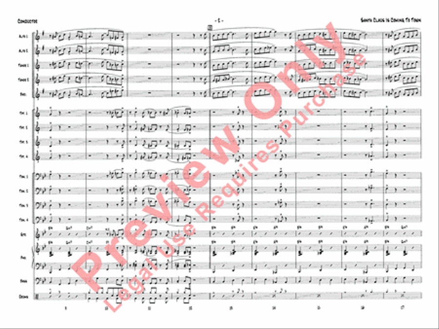 Santa Claus Is Coming to Town Jazz Ensemble scores gallery preview page 5