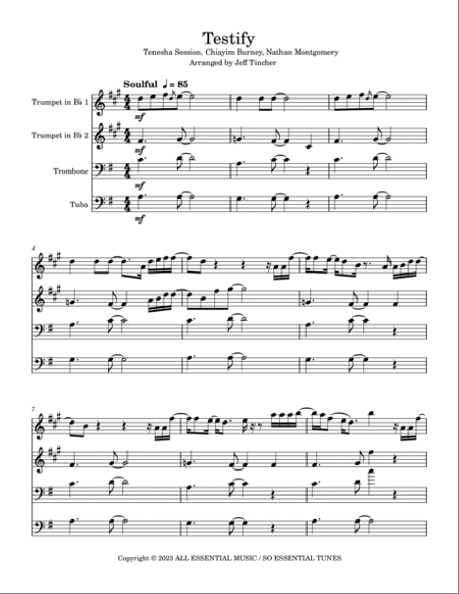 Testify Brass Quartet scores gallery preview page 2