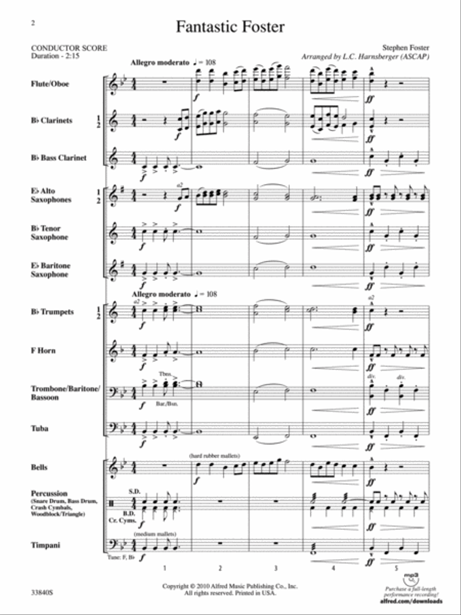 Fantastic Foster Fantastic Foster Concert Band scores gallery preview page 2