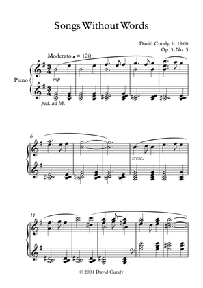 Songs without Words for solo Piano, Op. 3, No. 5
