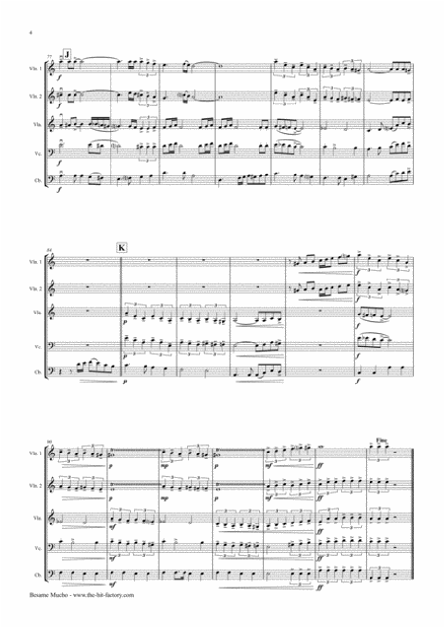 Besame Mucho (Kiss Me Much) String Orchestra scores gallery preview page 4