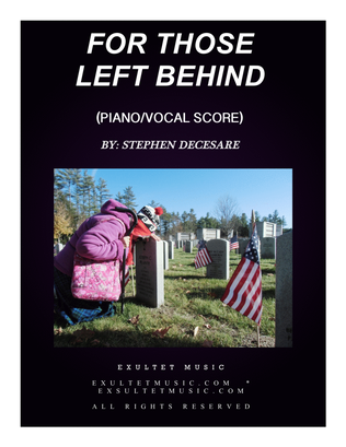 Book cover for For Those Left Behind (Piano/Vocal Score)