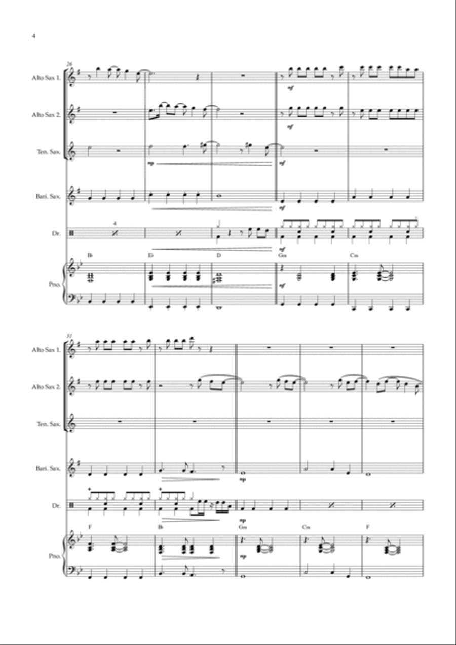 Flowers Saxophone Quartet scores gallery preview page 4