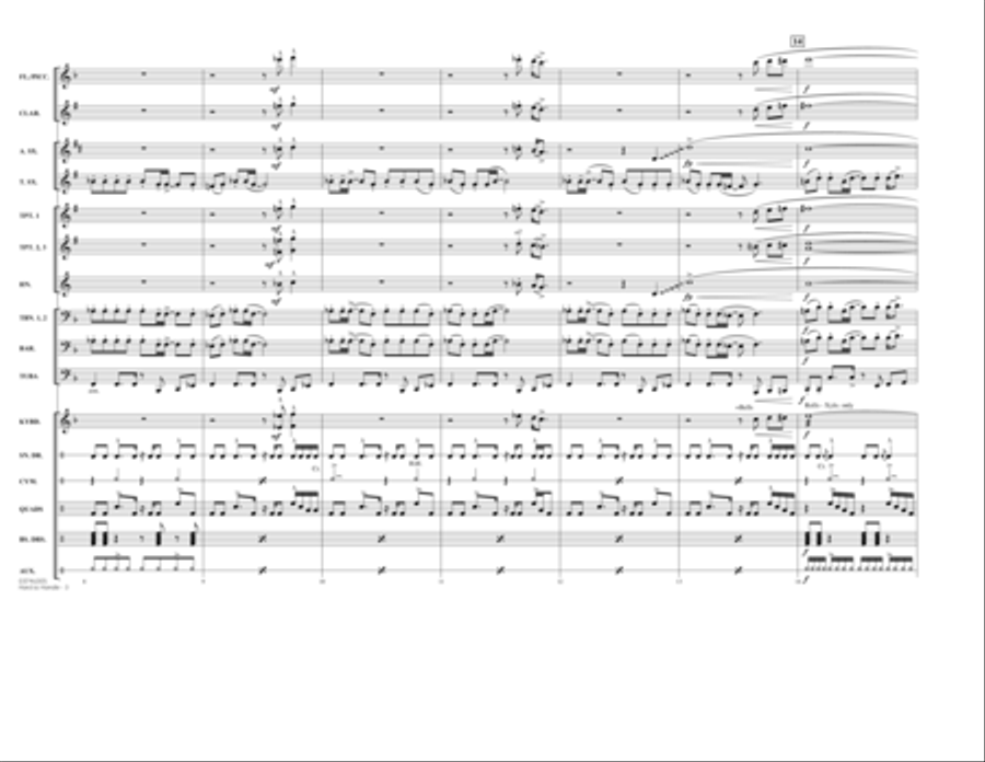 Hard to Handle (arr. Paul Murtha) - Conductor Score (Full Score) Marching Band scores gallery preview page 3