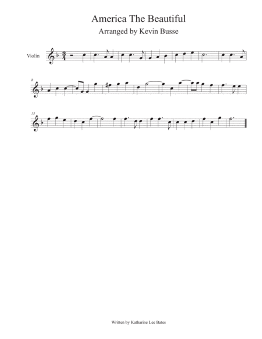 America The Beautiful - Violin Violin Solo scores gallery preview page 1