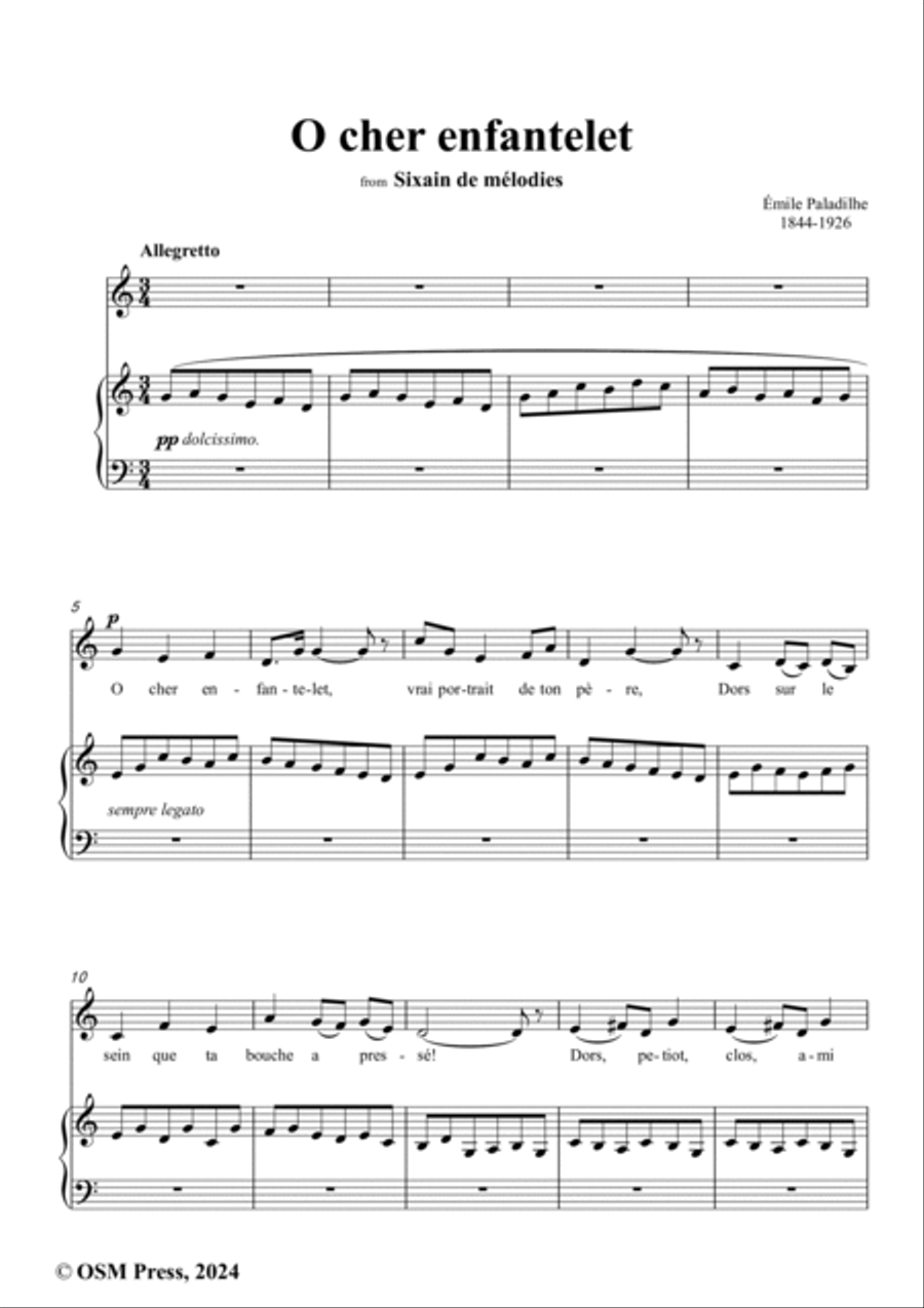 Paladilhe-O cher enfantelet(Berceuse),in C Major Voice scores gallery preview page 2