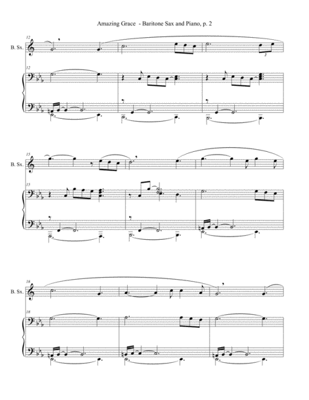 3 ONE MOVEMENT HYMN SONATAS (for Baritone Sax and Piano with Score/Parts) image number null