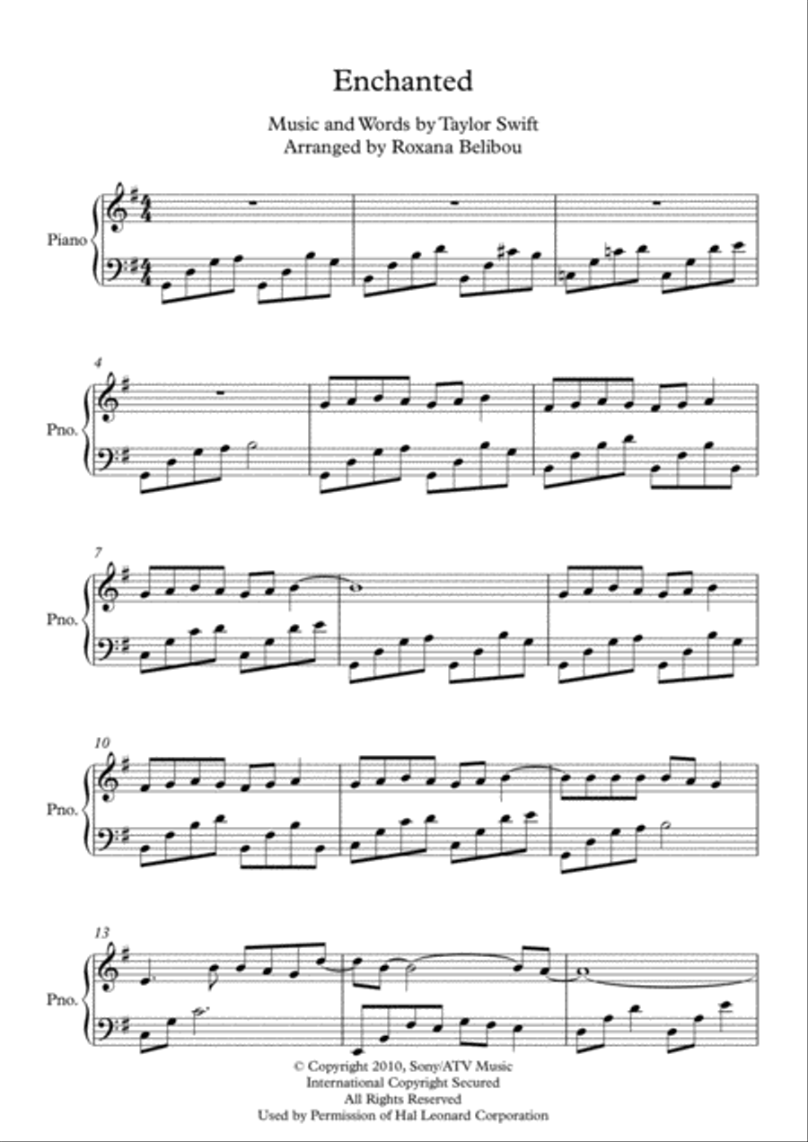 Enchanted Piano Solo scores gallery preview page 1