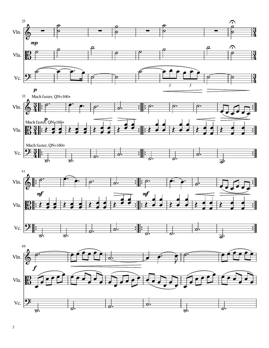 La Valse D'amelie String Trio scores gallery preview page 2