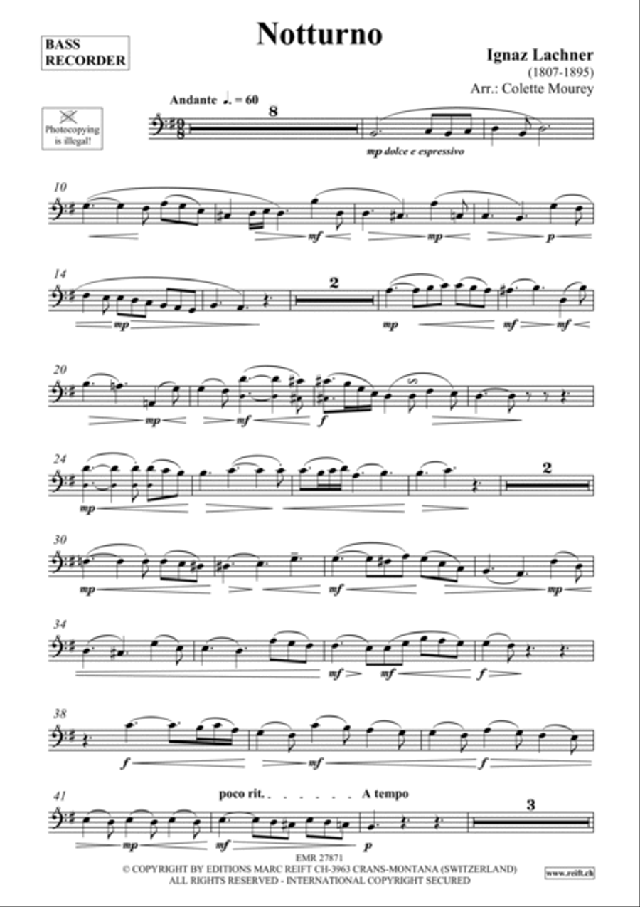 Notturno Bass Recorder scores gallery preview page 2