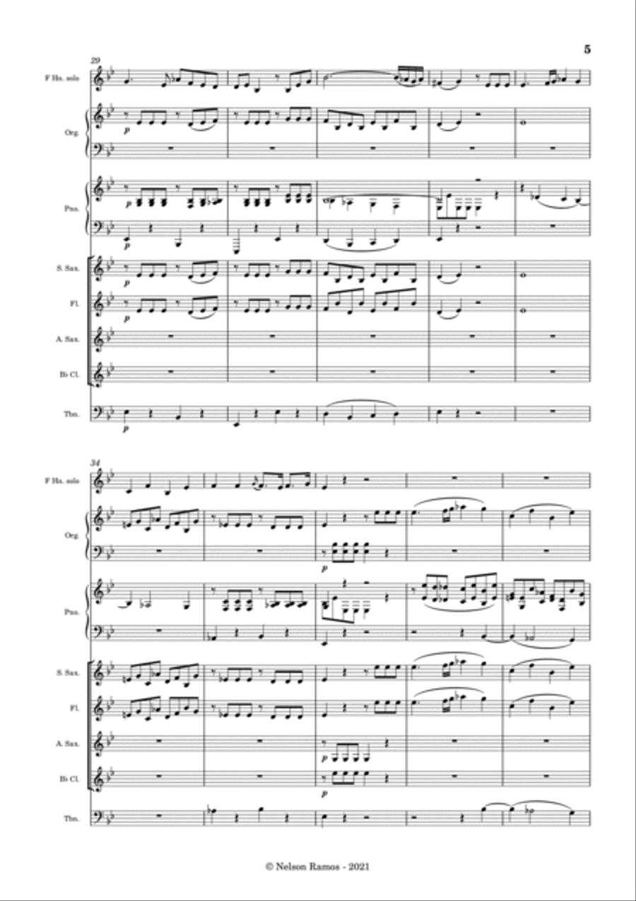 Mozart Horn Concerto 3 - K. 447 - Score Only Horn Solo scores gallery preview page 5