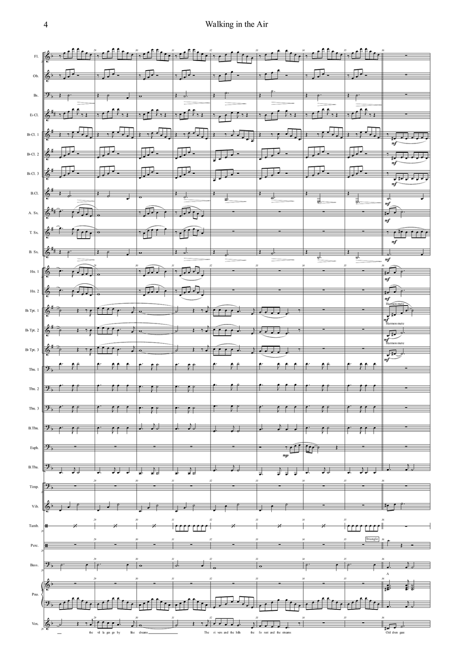 Walking In The Air Concert Band scores gallery preview page 4