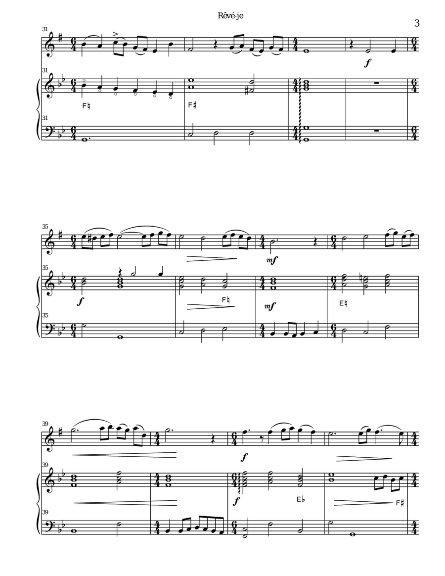 Rêvé-je (Am I dreaming) for alto saxophone and harp Alto Saxophone scores gallery preview page 3