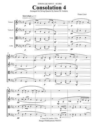 Liszt: Consolation No. 4 for String Quartet