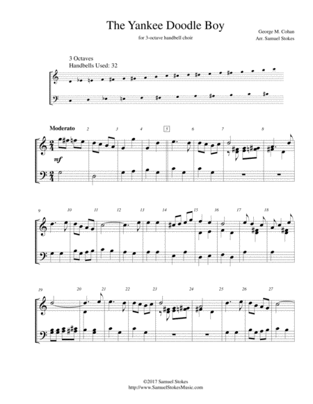 The Yankee Doodle Boy (Yankee Doodle Dandy) - for 3-octave handbell choir image number null