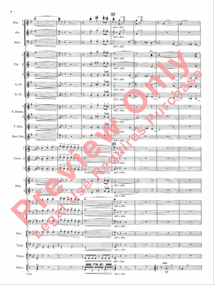Flurry for Winds and Percussion Concert Band scores gallery preview page 7
