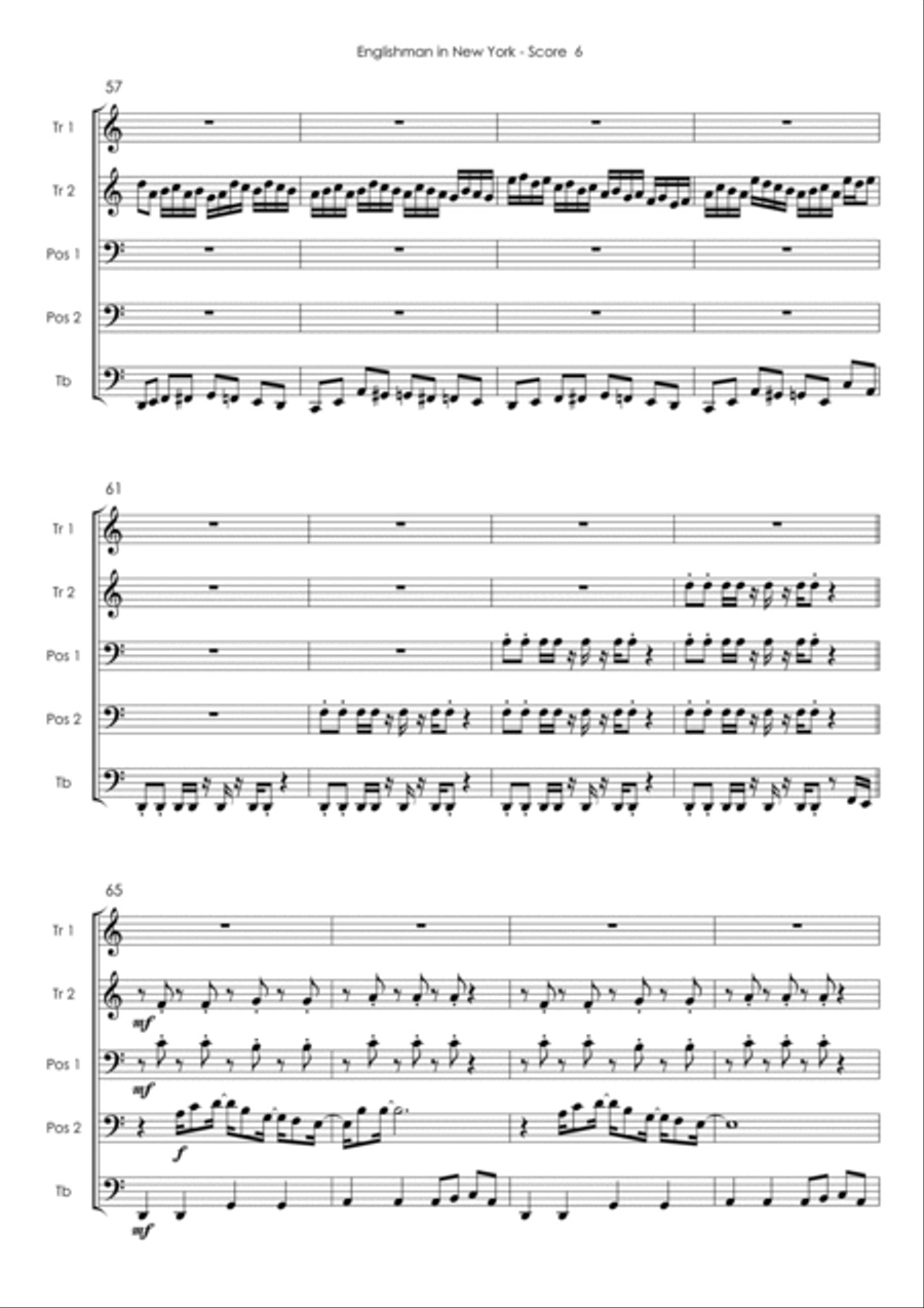 Englishman In New York Englishman In New York School and Community scores gallery preview page 6