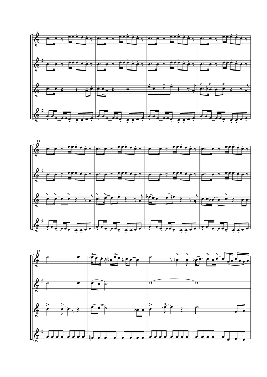 Soul Man Woodwind Quartet scores gallery preview page 4