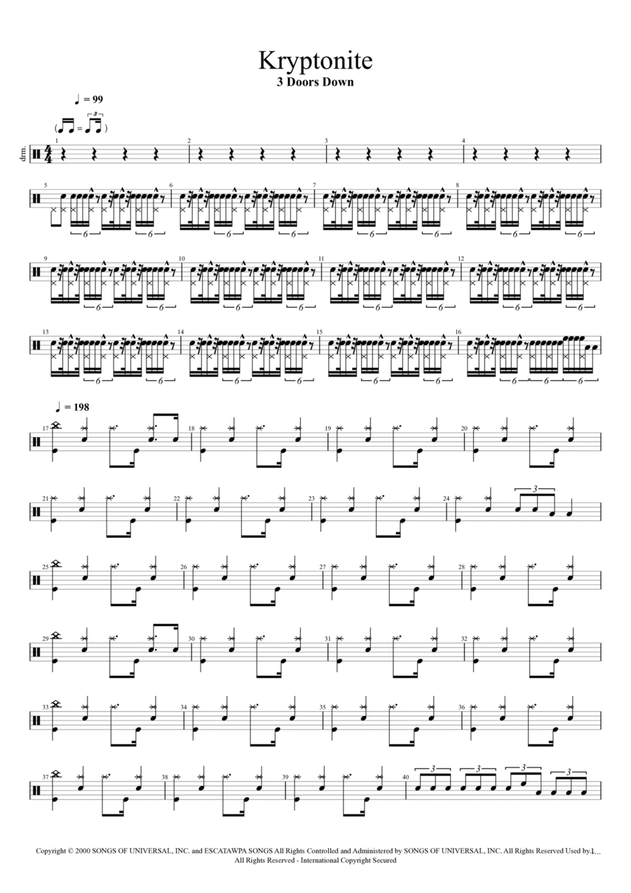 Kryptonite Drum Set scores gallery preview page 1