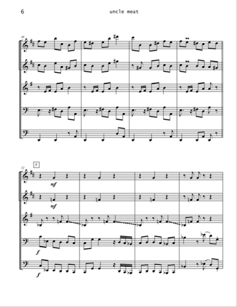 Uncle Meat Brass Ensemble scores gallery preview page 6