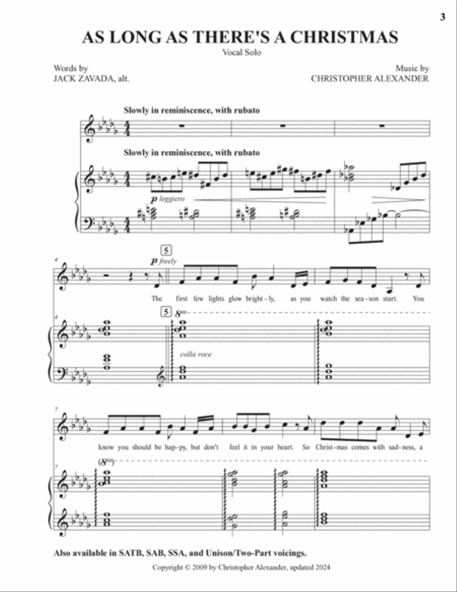 As Long As There's a Christmas (Vocal Solo) Voice Solo scores gallery preview page 3
