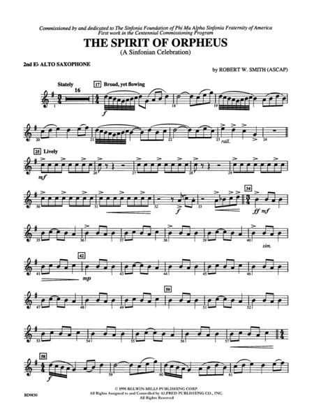 The Spirit of Orpheus (A Sinfonian Celebration): 2nd E-flat Alto Saxophone