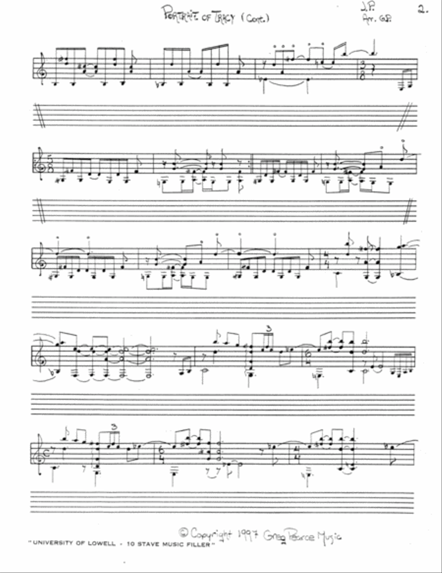 Portrait Of Tracy Electric Guitar scores gallery preview page 2