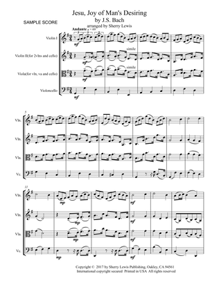 Book cover for JESU, JOY OF MAN'S DESIRING- String Trio, Intermediate Level for 2 violins and cello or violin, viol