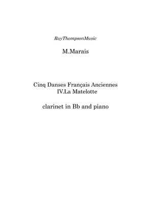 Book cover for Marais: Cinq Danses Français Anciennes (Five Old French Dances) IV. La Matelotte - clarinet/piano