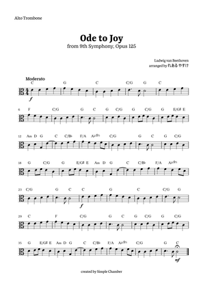 Ode to Joy for Alto Trombone Solo by Beethoven Opus 125