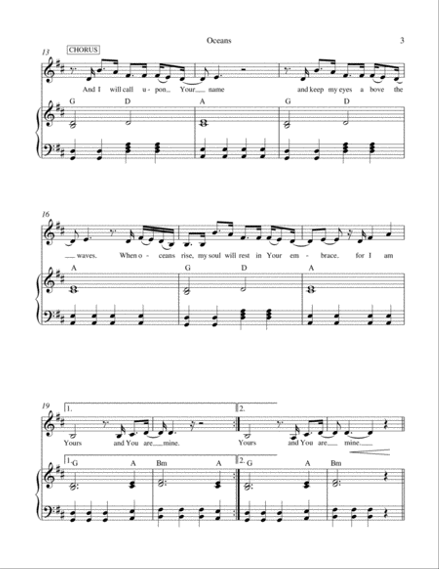 Oceans (Where Feet May Fail) Voice scores gallery preview page 3