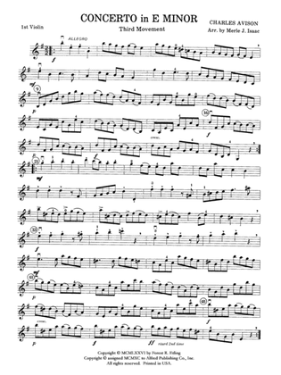 Concerto in E minor: 1st Violin