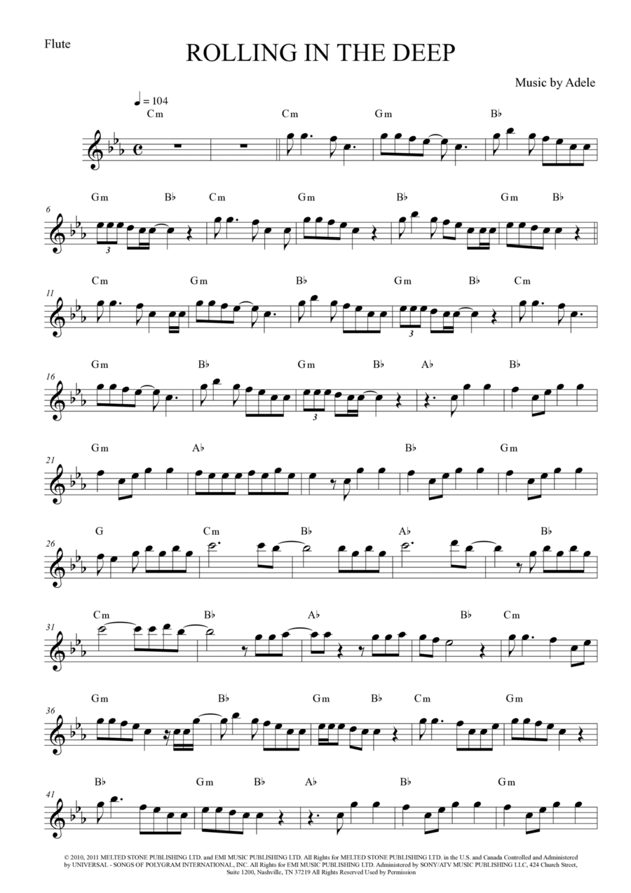 Rolling in the deep clearance flute