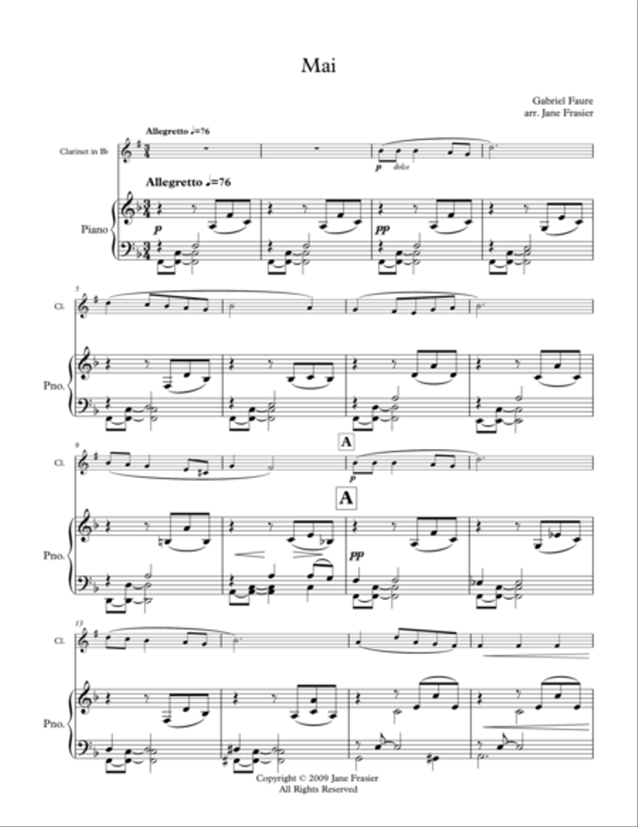 Mai Clarinet Solo scores gallery preview page 1