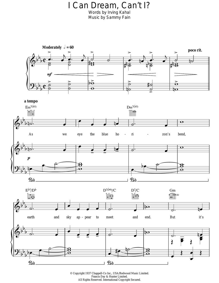 I Can Dream, Can't I? (from Right This Way) Guitar scores gallery preview page 1